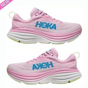 NWT HOKA Women's Bondi 8 Running Shoes, Pink/Blue